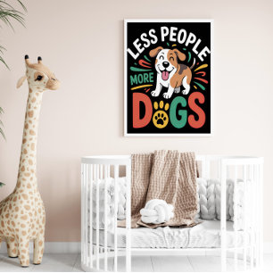 MINDER MENSEN MEER HONDEN POSTER
