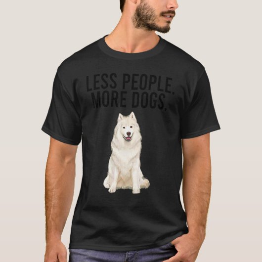 Minder Mensen Meer Honden Samoyed Introvert T-shirt (Voorkant)