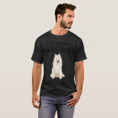 Minder Mensen Meer Honden Samoyed Introvert T-shirt (Voorkant volledig)