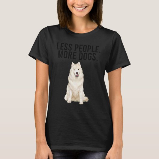 Minder Mensen Meer Honden Samoyed Introvert T-shirt (Voorkant)