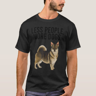 Minder mensen meer honden Zweedse Vallhund Introve T-shirt