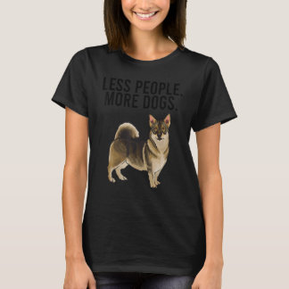 Minder mensen meer honden Zweedse Vallhund Introve T-shirt