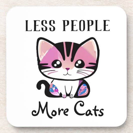 Minder mensen, meer katten bier onderzetter (Voorkant)