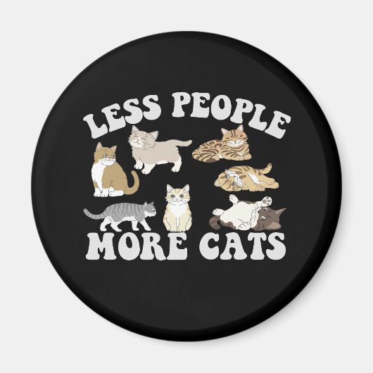 Minder mensen meer katten Funny Introvert Pet Love Magneet (Voorkant)