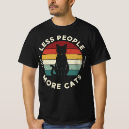 Minder Mensen Meer Katten | Grappig Retro Kattenli T-shirt