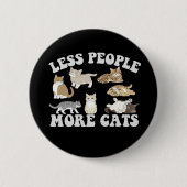 Minder Mensen Meer Katten Grappige Introvert Huisd Ronde Button 5,7 Cm (Voorkant)