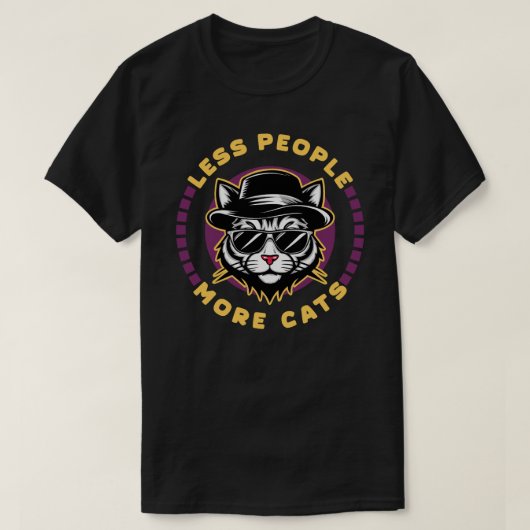 Minder Mensen Meer Katten Introvert Sarcasme T-shirt (Design voorkant)