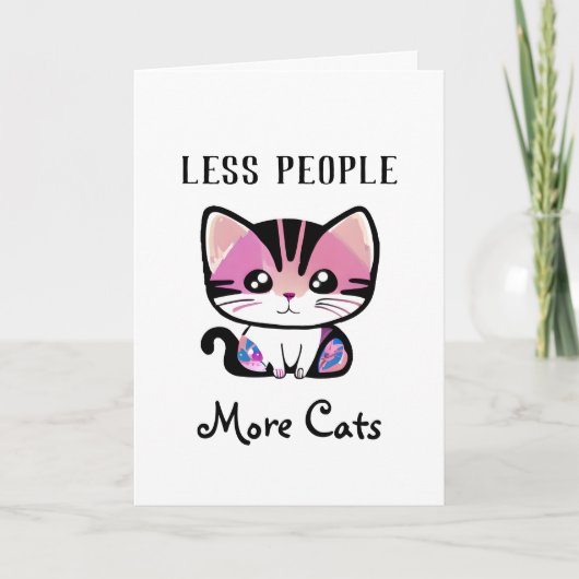 Minder mensen, meer katten kaart (Voorkant)
