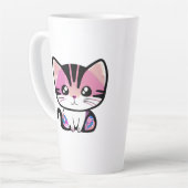 Minder mensen, meer katten latte mok (Linkerhoek)