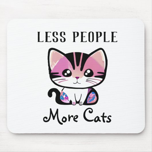 Minder mensen, meer katten muismat (Voorkant)