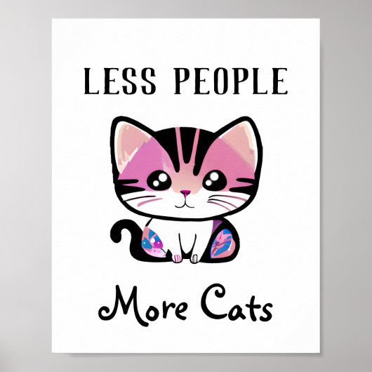 Minder mensen, meer katten poster (Voorkant)