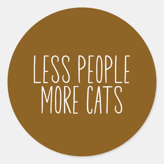 Minder Mensen Meer Katten Ronde Sticker (Voorkant)