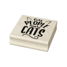Minder Mensen Meer Katten  Rubberstempel