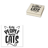 Minder Mensen Meer Katten  Rubberstempel (Gestempeld)