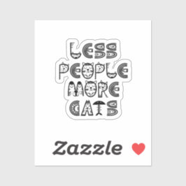 Minder Mensen Meer Katten  Sticker