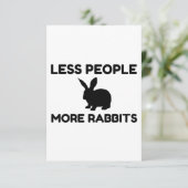 Minder mensen meer konijnen bedankkaart (Staand voorkant)