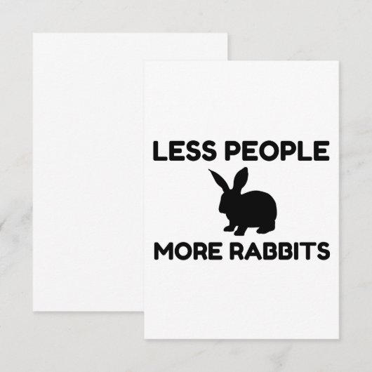 Minder mensen meer konijnen bedankkaart (Voorkant / Achterkant)