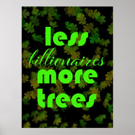Minder miljardairs meer bomen poster