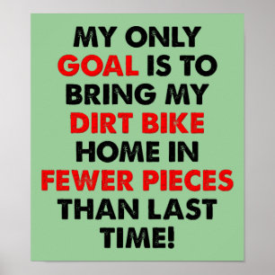 Minder Onderdelen Dirt Bike Motocross Grappige Pos Poster