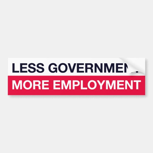 Minder Overheid Meer Werk Bumpersticker (Voorkant)