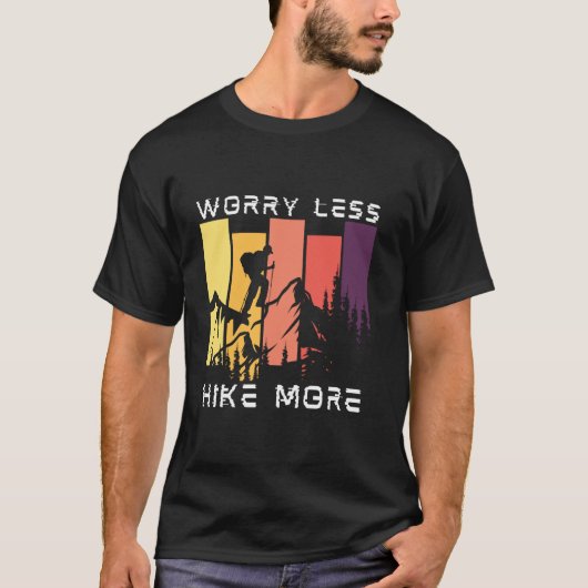 Minder piekeren meer wandelen t-shirt (Voorkant)