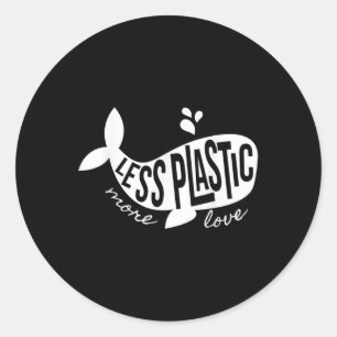 Minder plastic Meer liefde Recyclen bewustzijn op Ronde Sticker