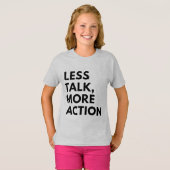 MINDER PRAAT MEER ACTIE T-SHIRT (Voorkant volledig)