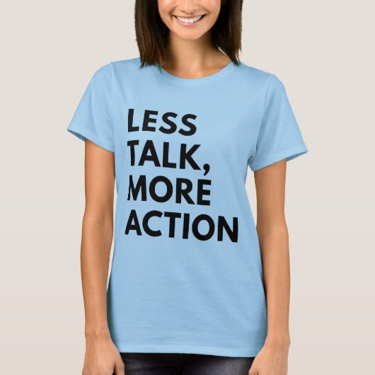 MINDER PRAAT MEER ACTIE T-SHIRT (Voorkant)