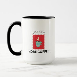 Minder Praten Meer Coffee Stempel Illustratie Mok