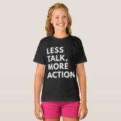 MINDER PRATEN MEER DOEN T-SHIRT (Voorkant volledig)