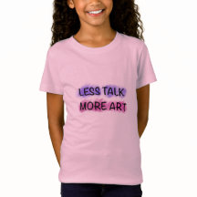 Minder Praten Meer Kunst Cute Kids Typography T-Sh