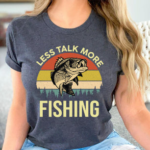 Minder praten meer vissen Grappig vissen liefhebbe T-shirt