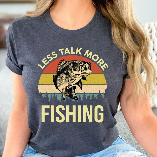 Minder praten meer vissen Grappig vissen liefhebbe T-shirt
