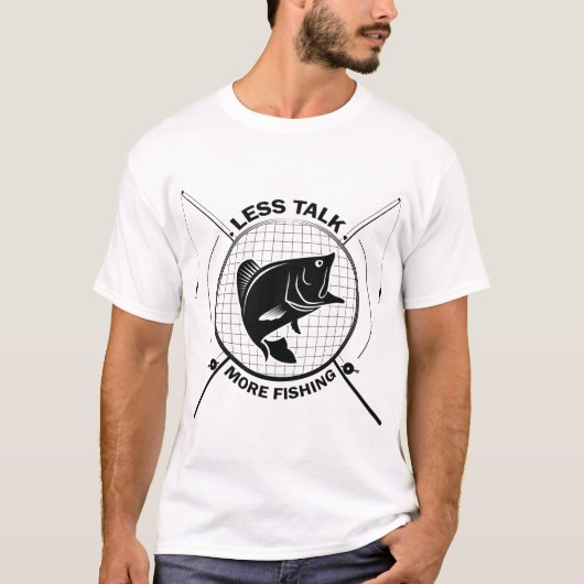 Minder praten, meer vissen t-shirt (Voorkant)