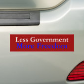 Minder regering, meer vrijheid bumpersticker (Op auto)