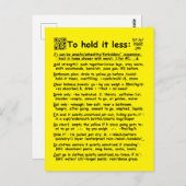 "Minder ruimte" briefkaart (Voorkant / Achterkant)