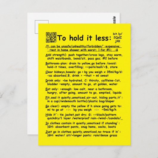 "Minder ruimte" briefkaart (Voorkant / Achterkant)