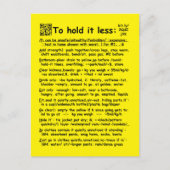 "Minder ruimte" briefkaart (Voorkant)