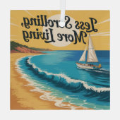 Minder scrollen, meer leven glas ornament (Achterkant)