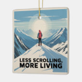 Minder Scrollen, Meer Leven Keramisch Ornament (Links)