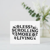 Minder scrollen meer leven mindfulness citaten briefkaart (Staand voorkant)
