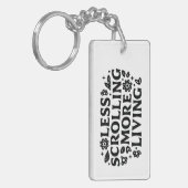 Minder scrollen, meer leven mindfulness citaten sleutelhanger (Voorkant Links)