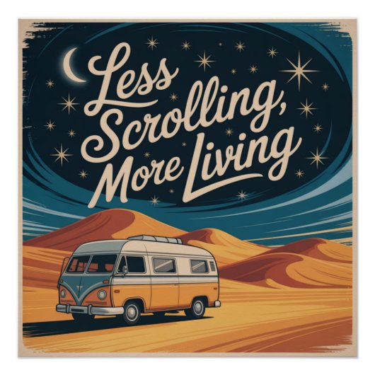 Minder Scrollen, Meer Leven Perfect Poster (Voorkant)