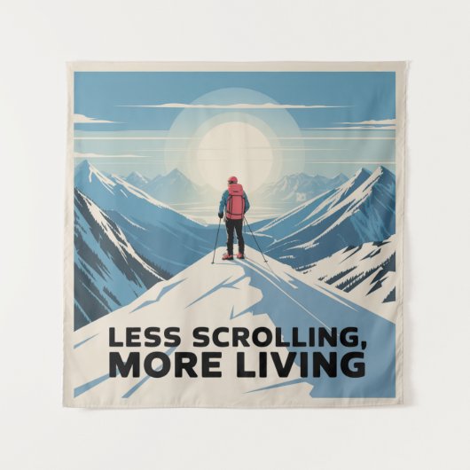 Minder Scrollen, Meer Leven Wandkleed (Voorkant)