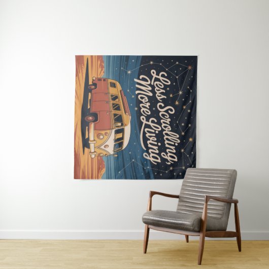 Minder scrollen, meer leven wandkleed (In Situ (horizontaal))