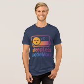 Minder slapen, meer coderen IT-ontwerp Tri-Blend Shirt (Voorkant volledig)