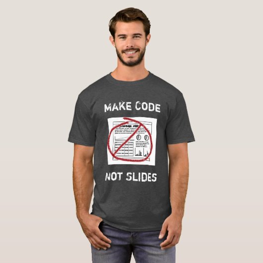 Minder Slideware Meer software T-shirt (Voorkant volledig)