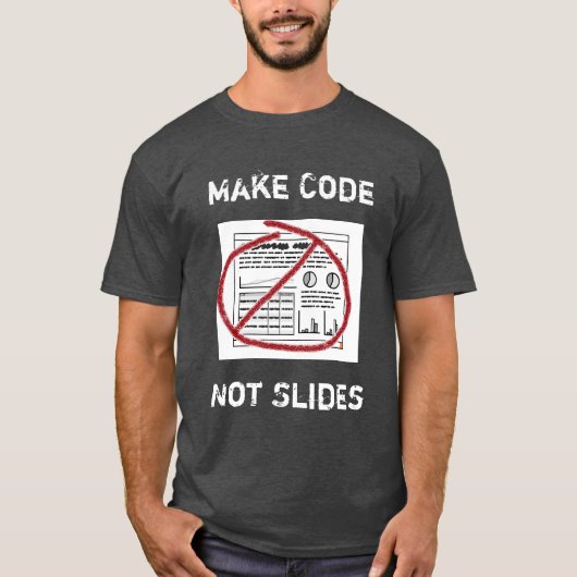 Minder Slideware Meer software T-shirt (Voorkant)