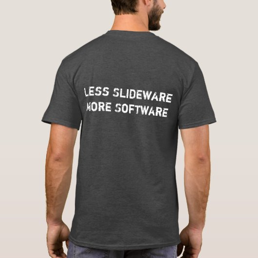 Minder Slideware Meer software T-shirt (Achterkant)