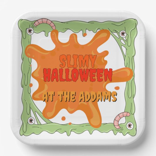 Minder slijmerige Halloween Paper Bord (Voorkant)